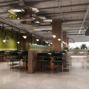 现代椰子鸡火锅店3D模型下载